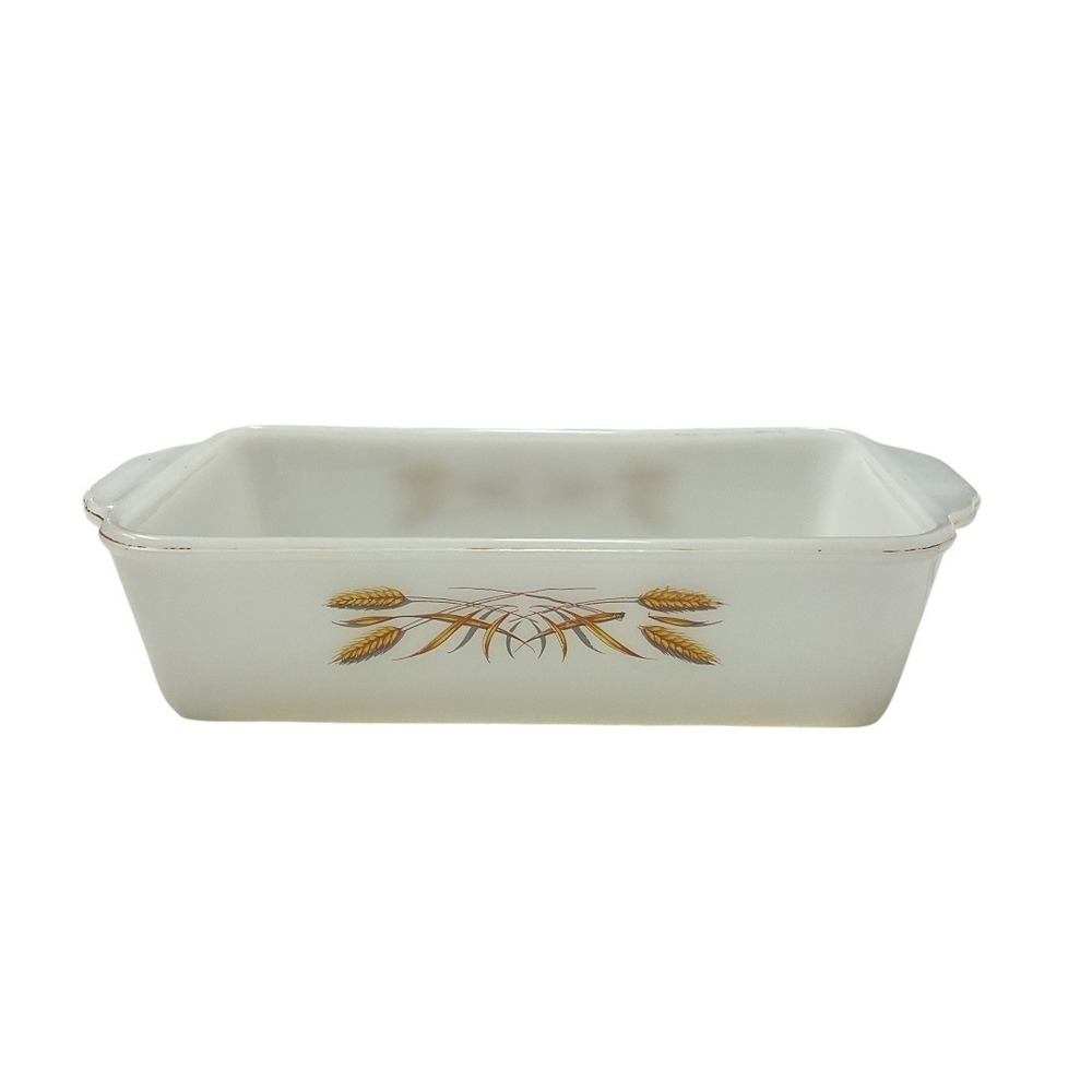 Fire King Golden Sheaves of Wheat 409 Baking Dish Casserole Golden Wheat